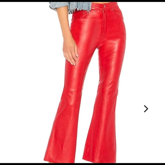 Lovers + Friends Pants - Lover + Friends Kick Flare 100% Leather